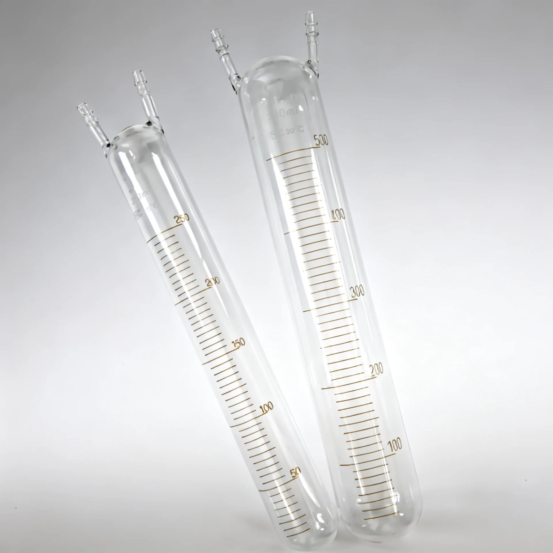 Absorption bottle croissant bottle 250ml 500ml gas volume tube with scale double branch gas absorption bottle