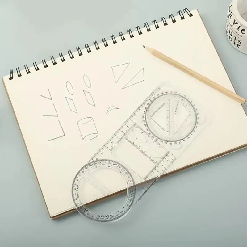 3 PCS حاكم متعدد الوظائف قياس حاكم الحاكم الهندسي لرسم D5QC