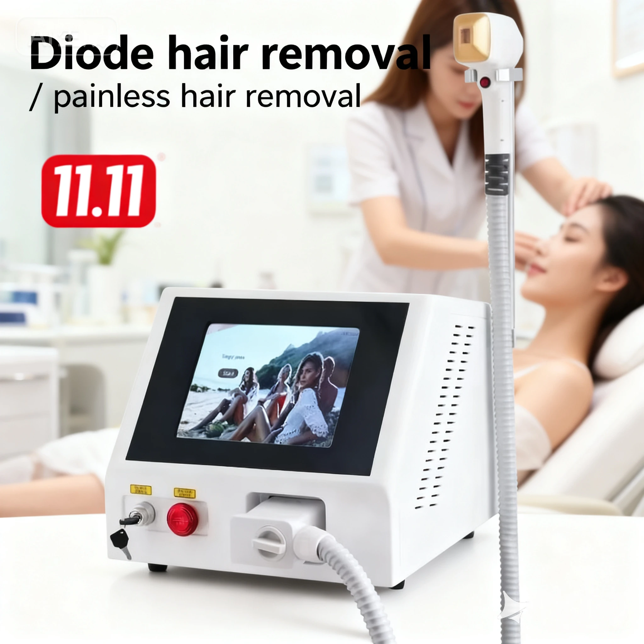 3000W 808nm Diode Laser Hair Removal Machine - Multifunction Permanent Painless Epilator for Private Parts Body & Face