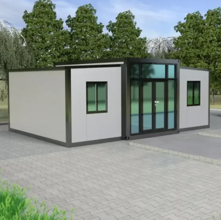 Factory Price 40ft Prefab Expandable Folding Double Wings Prefab House Easy Assemble 40 Foot Slide Out Home House with 3 Bedroom