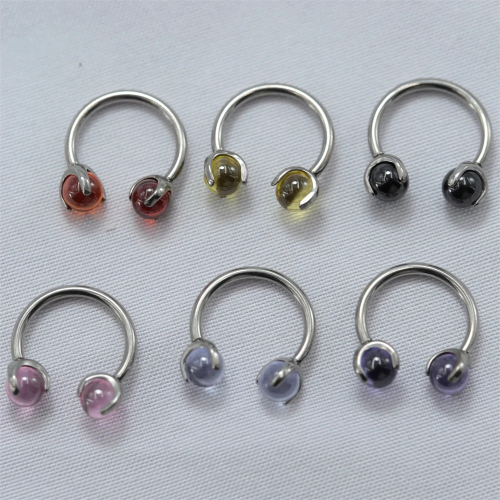 Piercing boule de cristal en titane G23 pour femme, labExamen, goujon Jules, Eyebloguging, anneau antarctique, tige C, bijoux de corps, vente en gros