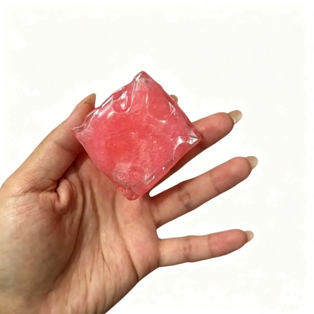 Square Triangle Slushy Squishy Toy Slow Rebound Finger Relax Cheese Squishy Fruit Kawaii Sensory Fidget Ball Kids Adults