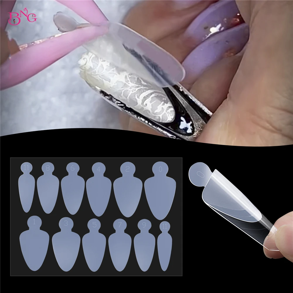 

BNG 24pcs Duet System Dual Forms 9 Styles French Tip Nail Stickers Dual Sticker Silicone Mold Reusable Pads Nail Art DIY Tools