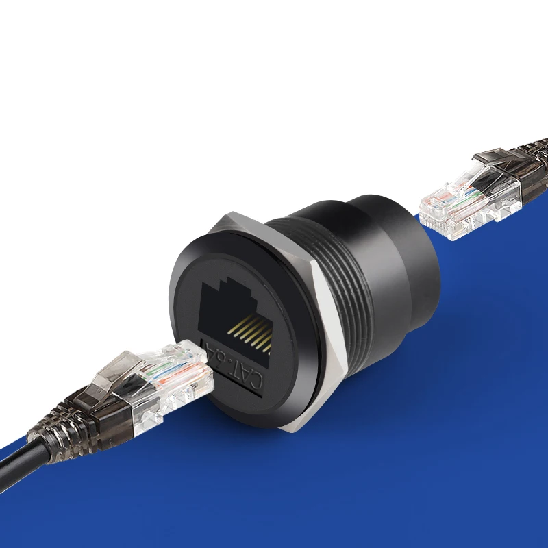 RJ45 to RJ45 Adapter RJ45 Panel Mount Connector, CAT6 Ethernet LAN Pass Through Coupler, Female to Female