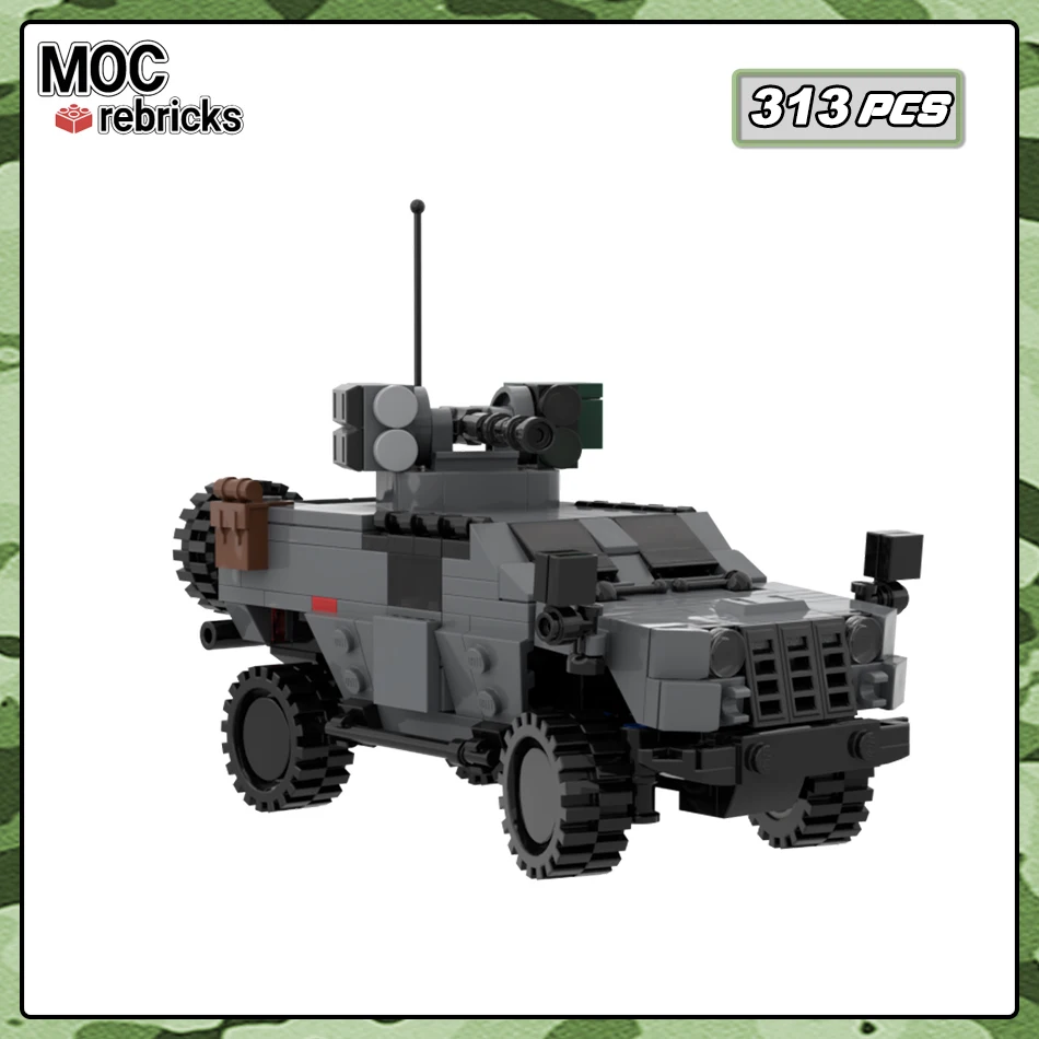 子供のためのVn4スカウト車ビルディングブロック、歩兵戦闘車両モデル、小さな粒子のレンガ、おもちゃの組み立てギフト、軍事シリーズ