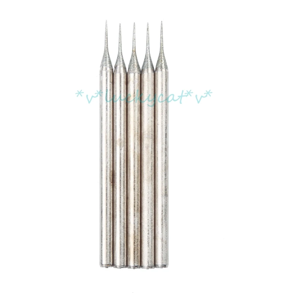 new 100pcs/pack 2.35mm Shank Diamond Needle Burrs Rotary Point D Bur Bit Needle Carving Drilling Sharp Grind Head polishing tool