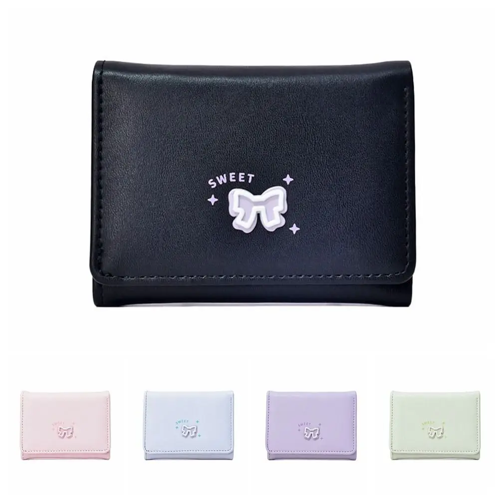 تنوعا المحمولة القوس سيدة المحافظ البلاستيكية لون الحلوى قصيرة محفظة من البولي يوريثان المضادة للرذاذ المياه ثلاثة أضعاف متعددة حافظة للبطاقات العمل