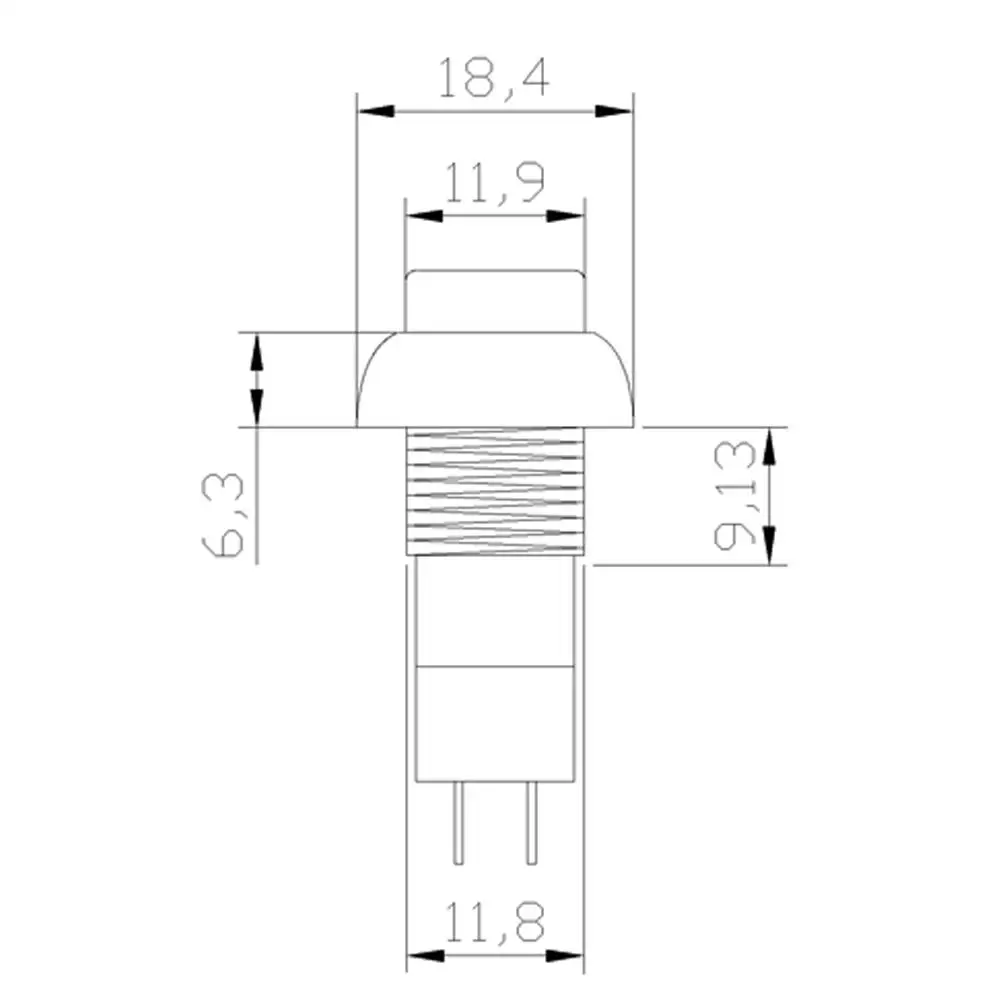 5PCS PBS-11A PBS-11B 12mm self-locking / Self-Recovery Plastic Push Button Switch momentary 3A 250V AC 2PIN 6 Color