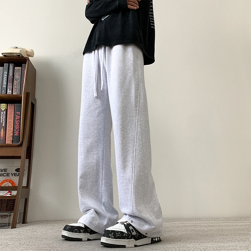 

Широкие спортивные штаны, мужские уличные прямые спортивные брюки, весенне-осенние модные свободные простые высококачественные повседневные спортивные брюки