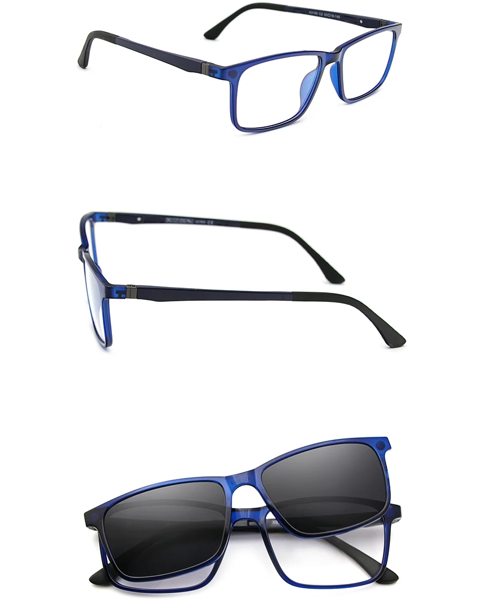X3195 Magnet Clip Auf Brille Rahmen Männer Rezept Optische Brillen Rahmen Frauen Myopie Polarisierte Magnet Clip Auf Sonnenbrille – Detail 11