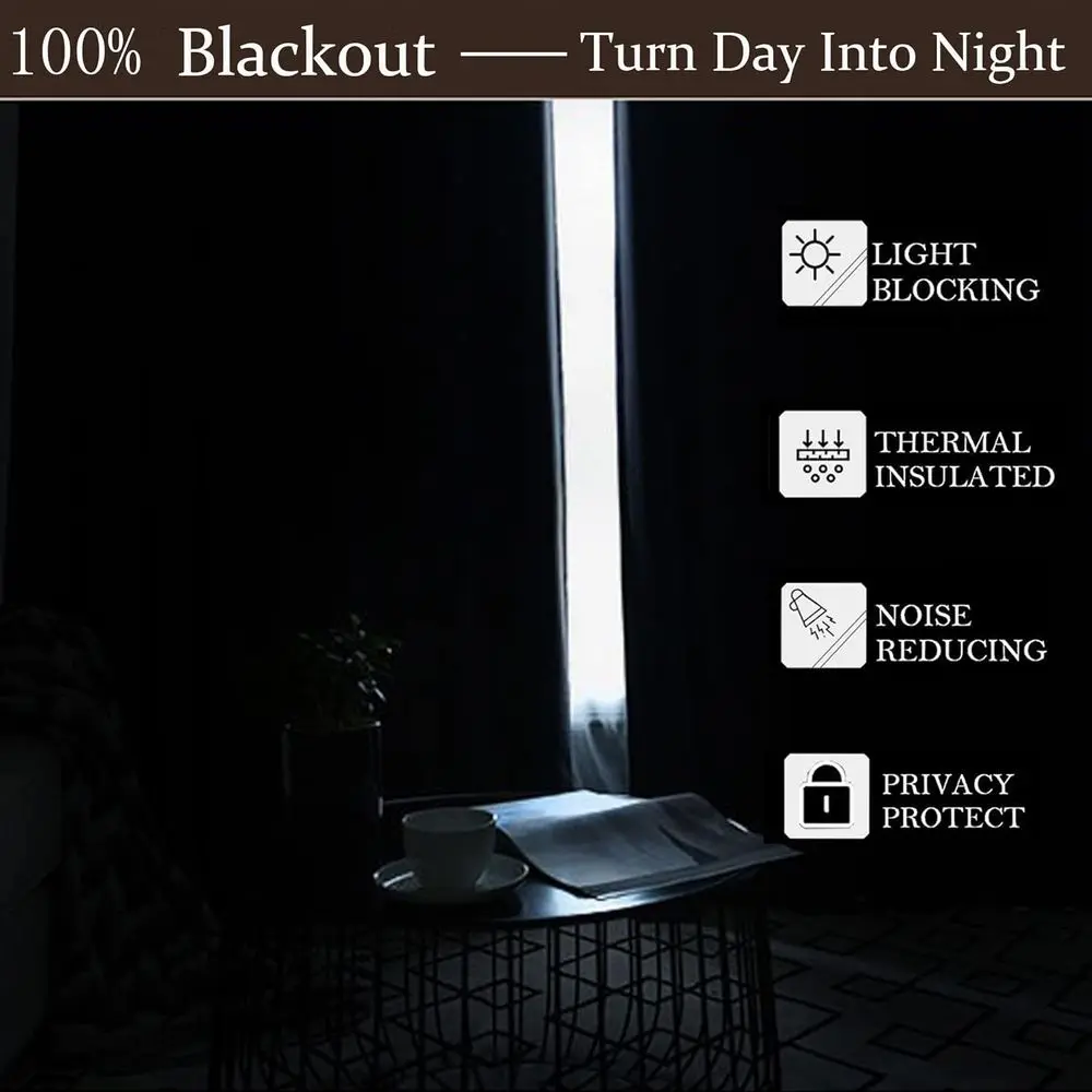 아이보리 벨벳 커튼 84인치 길이, 2개 세트, 암막, 라이너, 로드 포켓, 백 탭, 단열, 룸 다크닝 커튼 (L 사이즈)