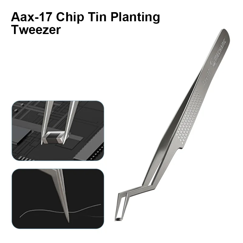 

1PC MECHANIC Tin Positioning Tweezers Aax-17 High Precision Non-slip Stainless Steel Solder Wick Jump Wire Clamping Tools
