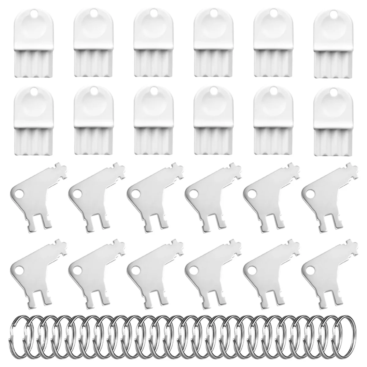 24pcs Tissue Dispenser Key, Reliable Paper Towel Dispenser Key with 24 Metal Key Rings for Dispenser Office Buildings