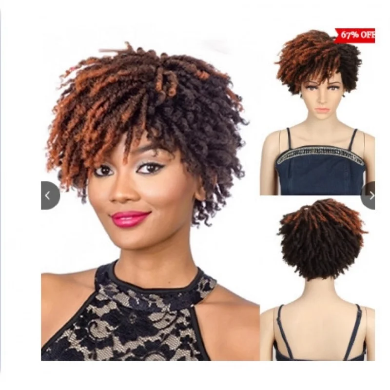 

Горячая распродажа: Бразильский женский короткий кудрявый парик, африканский пышный афро-парик, прямые продажи