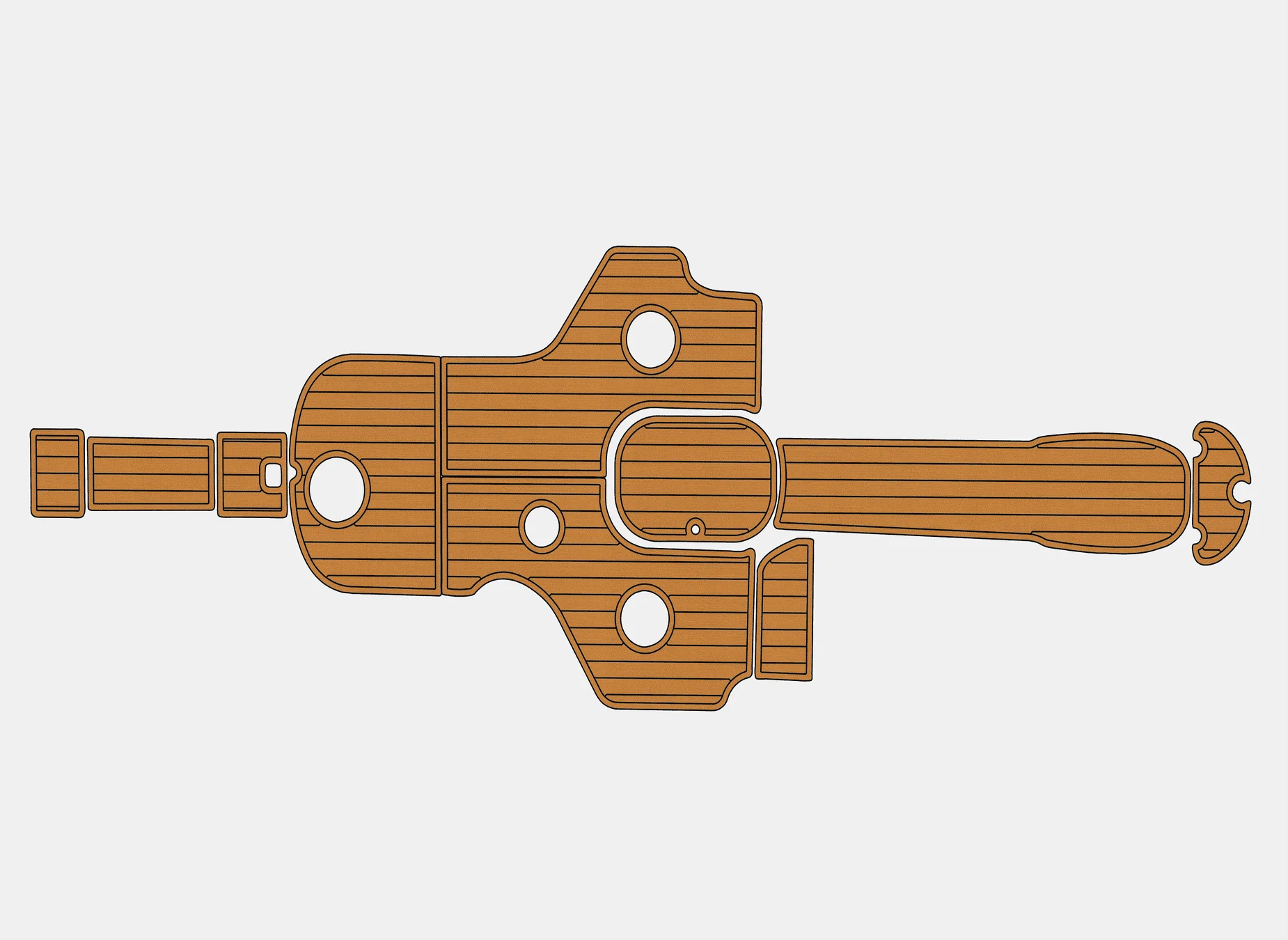 

Marine Faux Teak EVA Non-Slip Mat - 2010 Four Winns 260 Horizon Self-Adhesive 1/4" (6mm) Boat Deck Pad for Cockpit & Deck