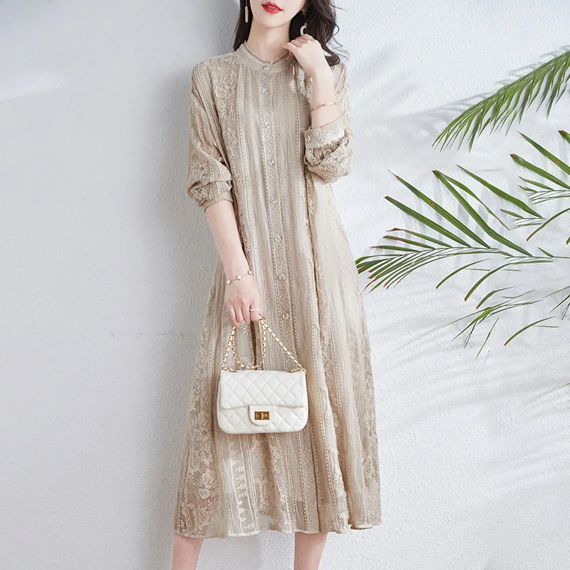 Mulberry Silk Dress for Women, Heavyweight Silk, New Chinese Style, Summer Dress, D4104, 2024