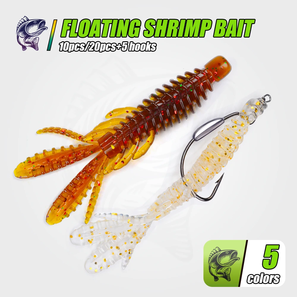 10 قطعة/20 قطعة الصيد الطعوم الناعمة سويم 6.4 سنتيمتر 8 سنتيمتر لينة البلاستيك إغراء ل Ned تلاعب البلاستيك السحر باس إغراء سويم جراد البحر السحر