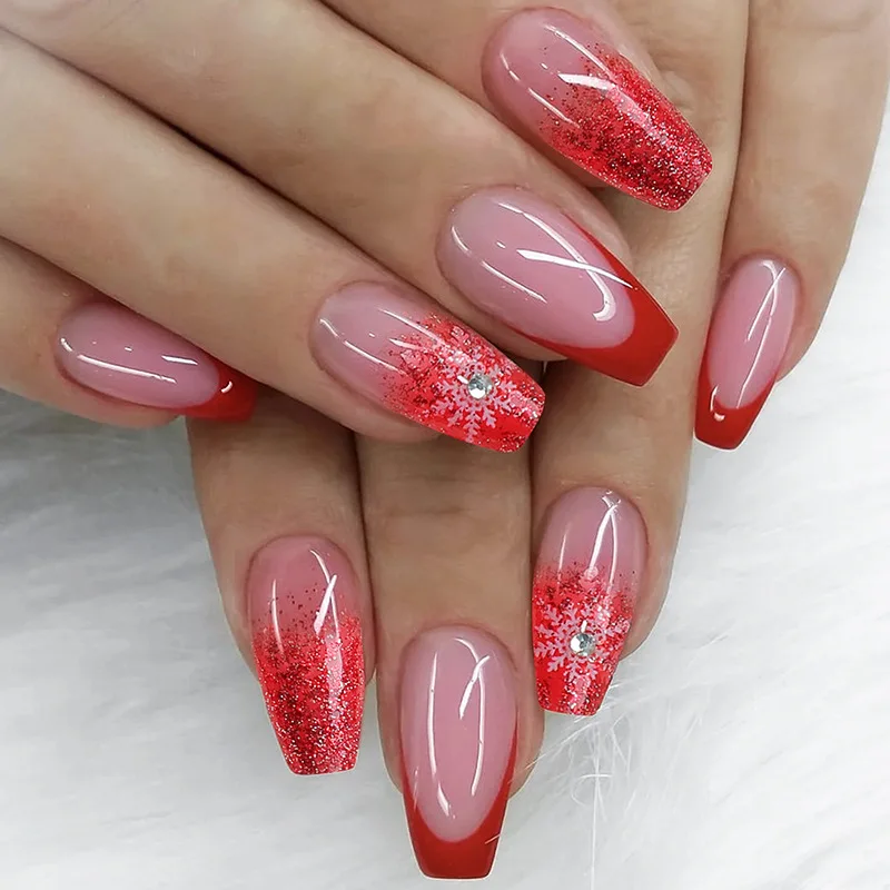 

Hand-worn Nail Gradual Change Colored Diamond Wearing Nail Fake Nail Piece Removable Finished Nail Piece Patch