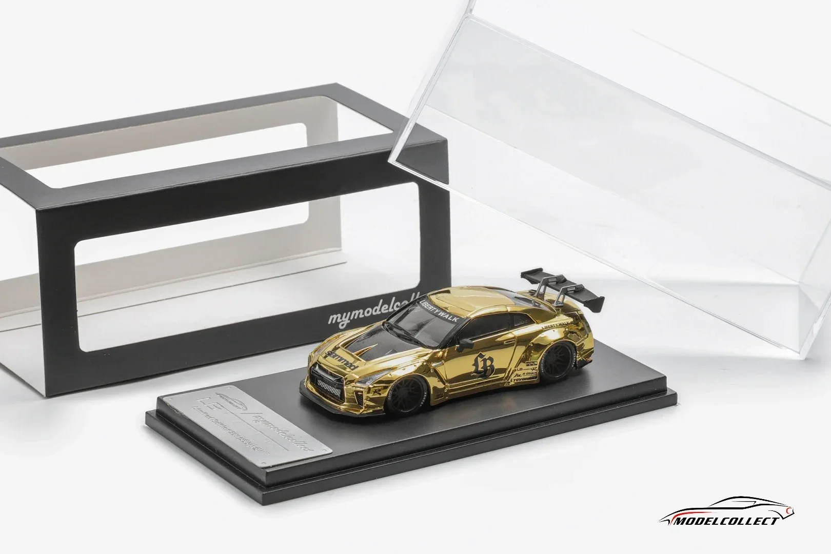 MC 1:64 R35 Chrome Gold versão personalizada modelo de carro