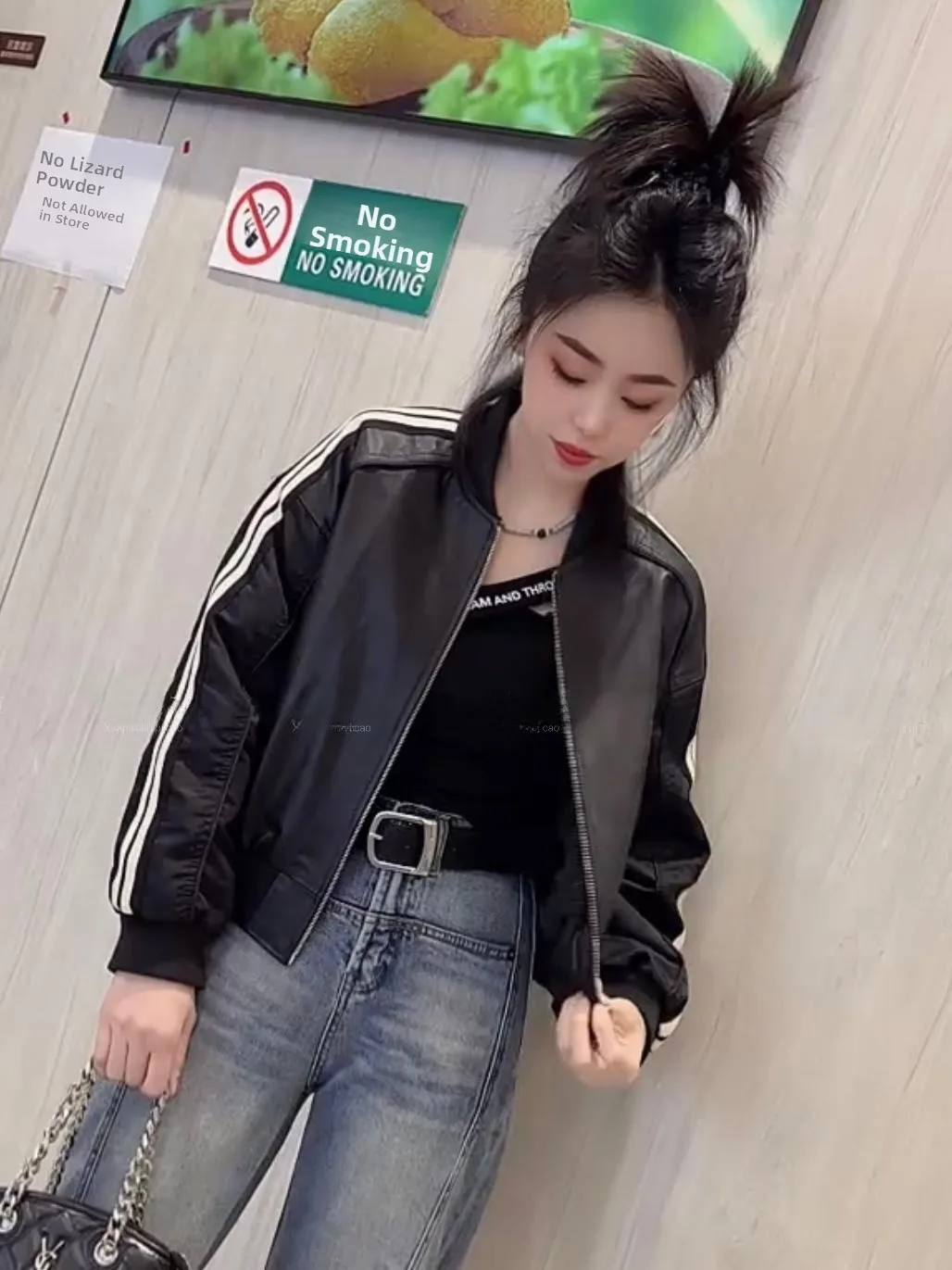 

Новая летняя куртка Ning из натуральной овчины свободного кроя с белым полосатым воротником в рубчик, длинными рукавами, для повседневной носки, ветрозащитная