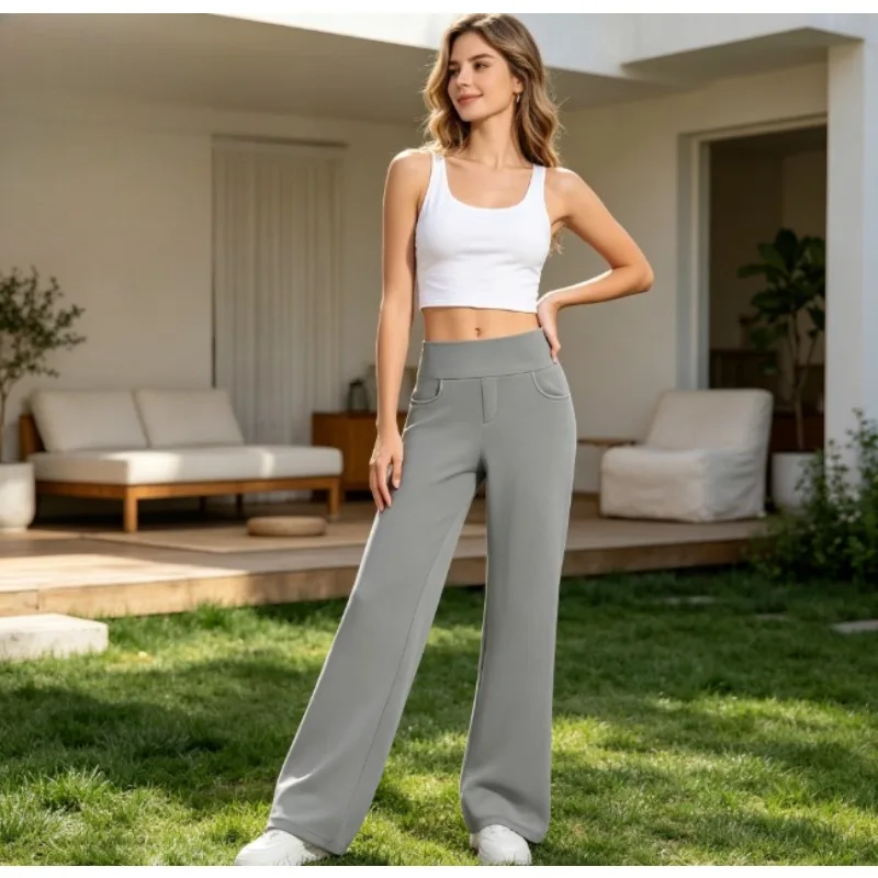 

Women‘s Straight Leg Yoga Pants – High Waist Loose Trousers with Breathable & Stretchy – Perfect for Daily Lounge Gym Travel