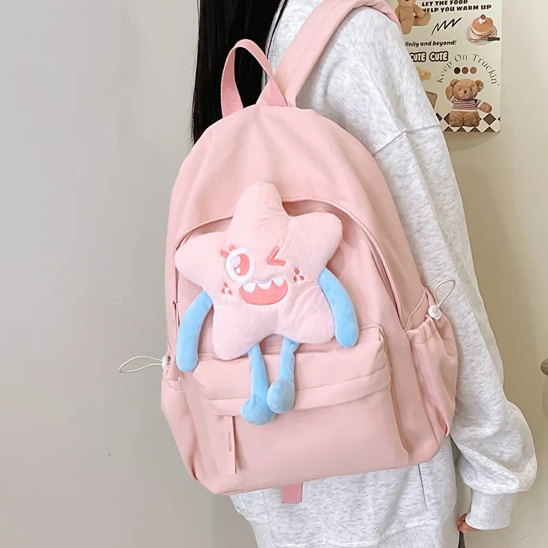 

2025 New Fashion Cute School Students Backpack Kawaii Large Capacity Lightweight Temperament High Value Joker Laptop Bag