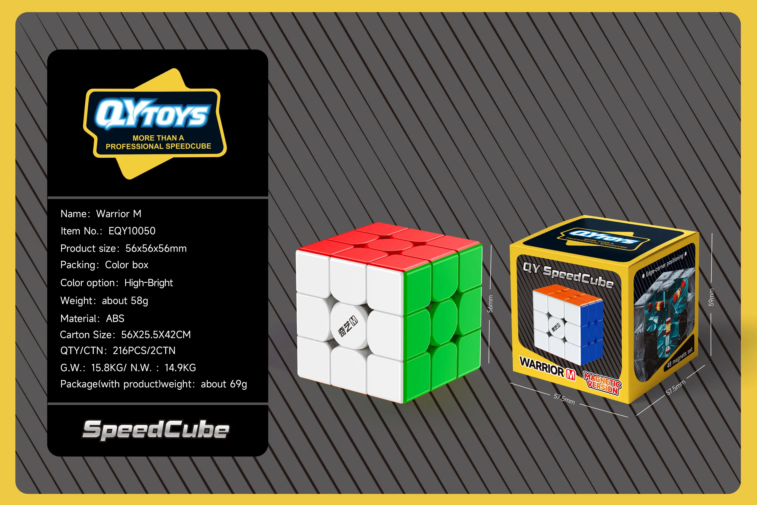 Qiyi Warrior M UV 3X3 Magnetischer Magic Speed Cube Spielzeug Qiyi Warrior UV Puzzle Professionelles Spiel Kinderspielzeug – Detail 11