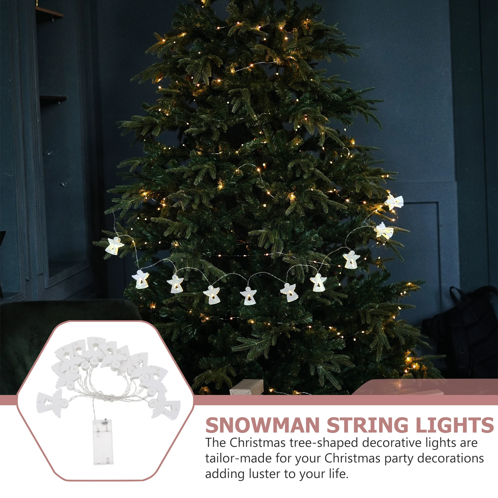 

Wooden Angel Light String Craft Lights Small for Decoration Christmas Decorations Shine Holiday Indoor