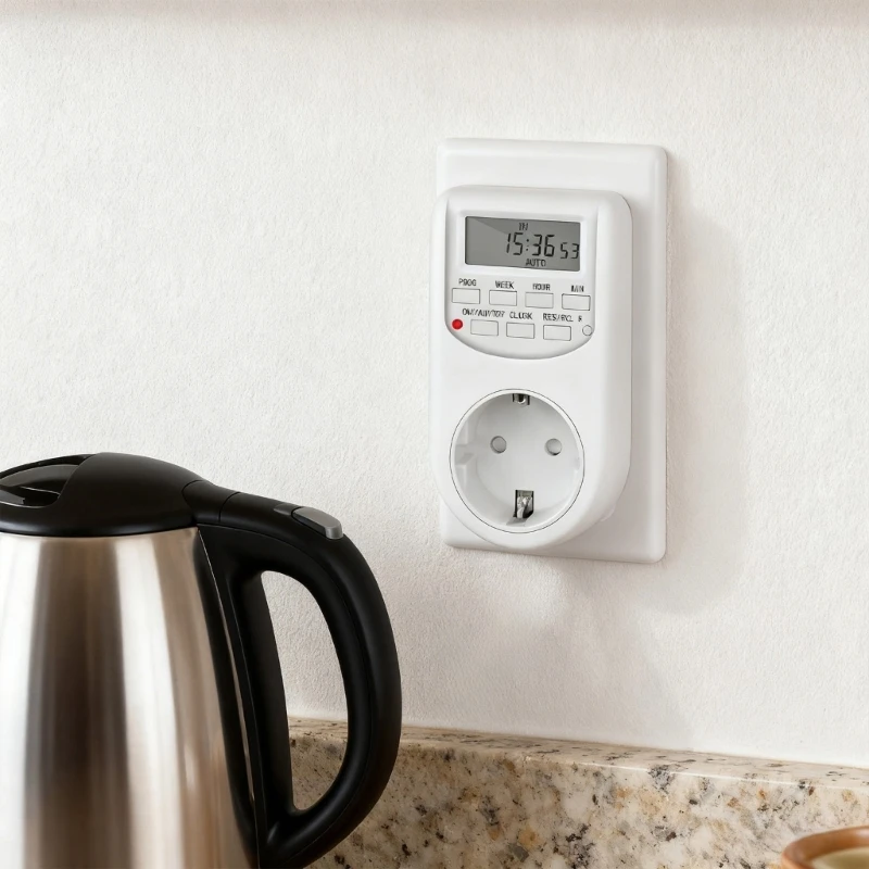 Timer Socket Supporting 2300W Power for Air Conditioners Heaters Energy Efficient 220-240V Electrical Device M4YD