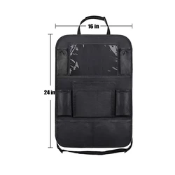 Car Seat Organizer Multifunctional Oxford Fabric Car Back Multi Pocket Storage Bag with Tablet Holder Protector for Kids