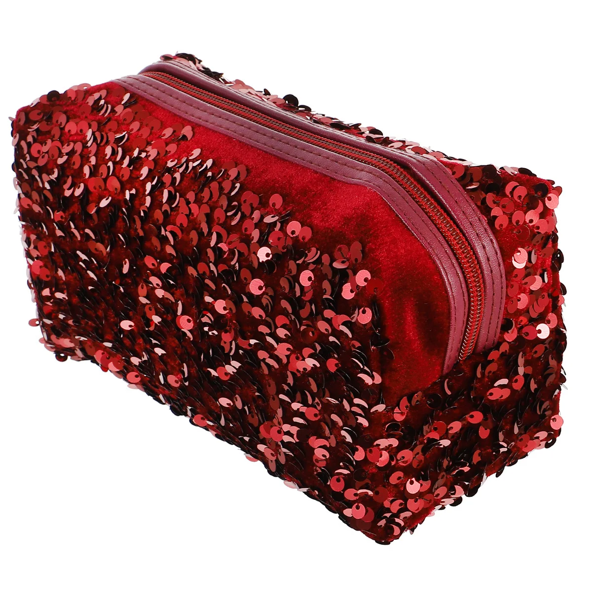 

1pc Sequin Square Storage For Women Portable Makeup Bag Travel Toiletry Organizer Lightweight Shining Lady Handbag Gift