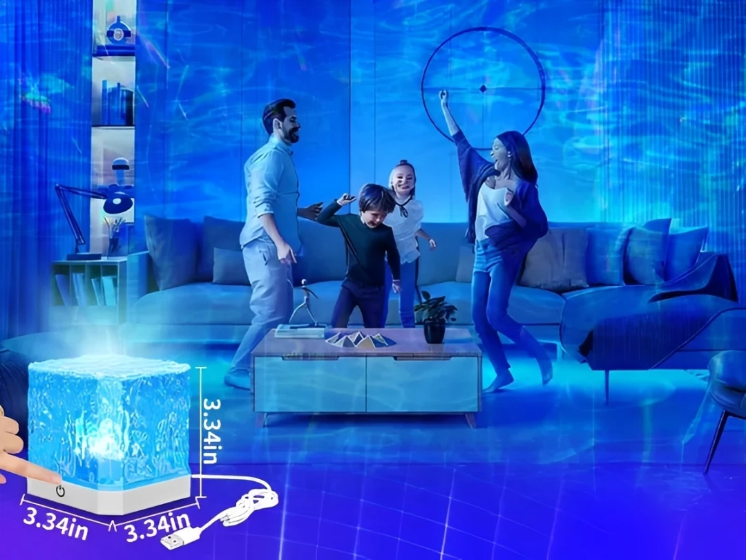 Ozeanwellen-Dynamischer Wasserwellen-LED-Projektor, 16-Farben RGB Fernbedienung Ozeanwellen-Nachtlicht für Schlafzimmer Party Dekoration – Detail 7