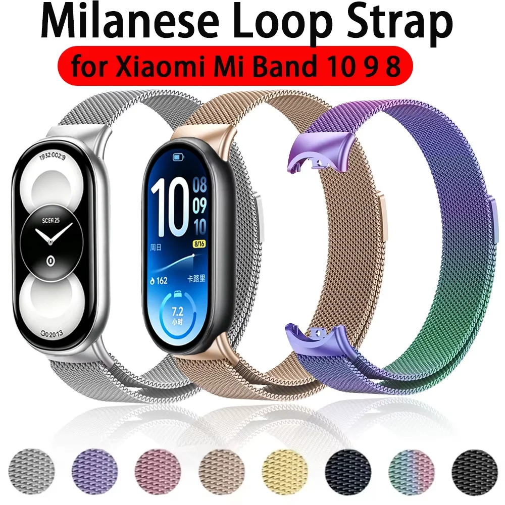 Milanese Loop Armband für Xiaomi Mi Band 11 10 9 8 Austauschbares Metall-Magnetarmband Mi Band 10 9 8 Zubehör