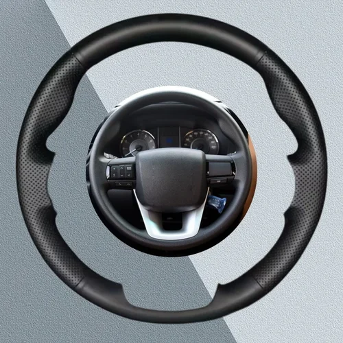 Protector personalizado para volante de coche, accesorios interiores de cuero Artificial para Toyota Fortuner 2015-2021 Hilux 2015-2021