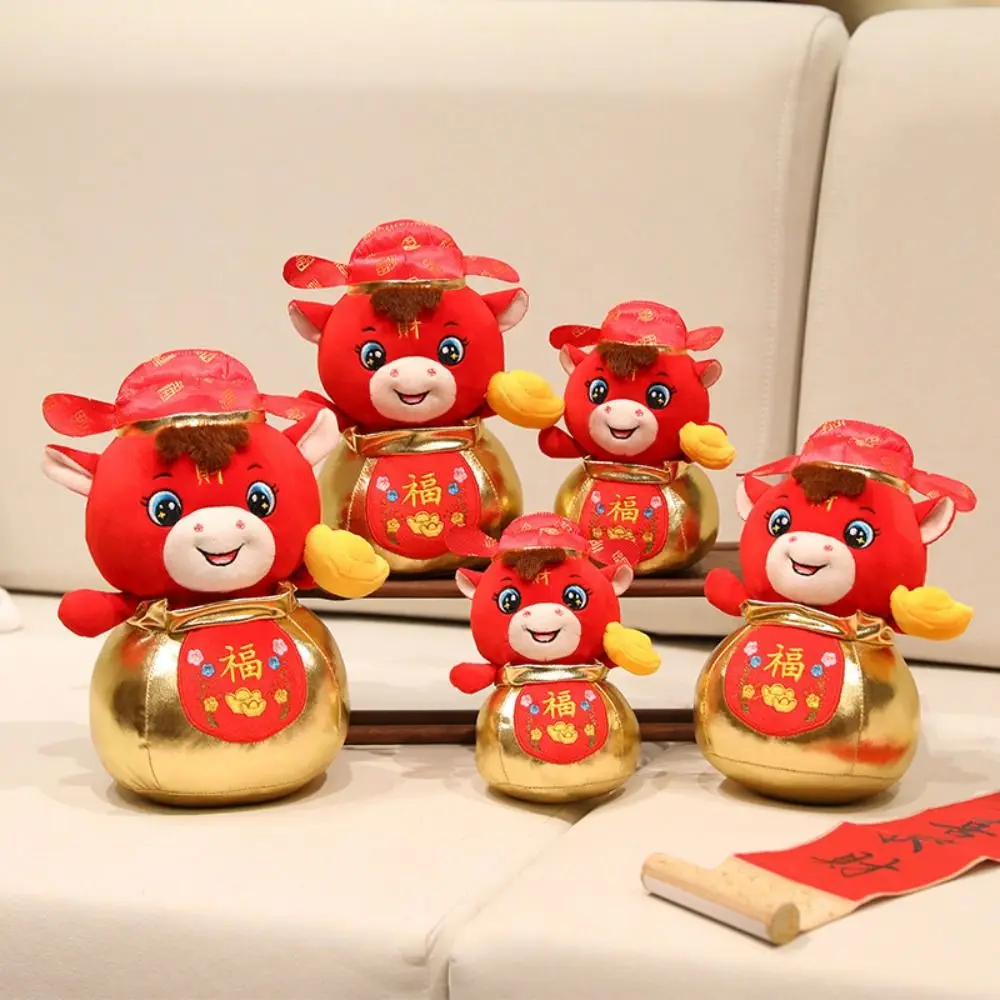 Divertidos animales de dibujos animados, juguetes de peluche de caballo, 18/25/30cm, lindo muñeco de peluche de poni, regalo de Festival de mascota de Año Nuevo rojo de la suerte