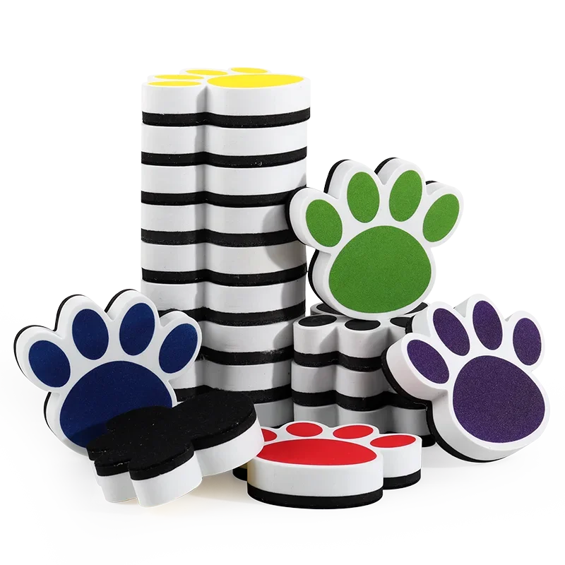 Penghapus Papan Tulis Magnetik Jejak Kaki Beruang Kartun Penghapus Papan Tulis Ukuran Besar