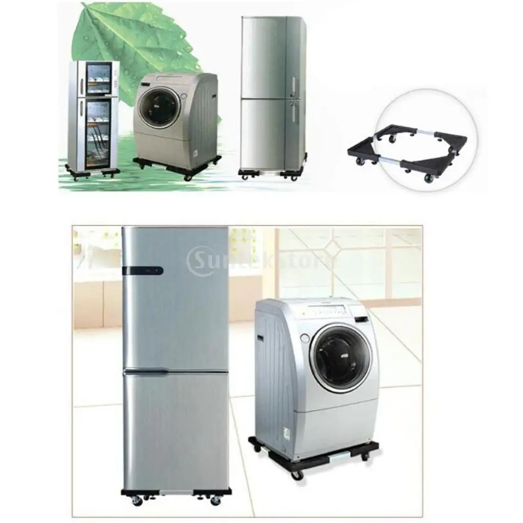 Removable Universal Roller Refrigerator Base Stand Bracket Fridge Trolley Stand Rack for Home Kitchen