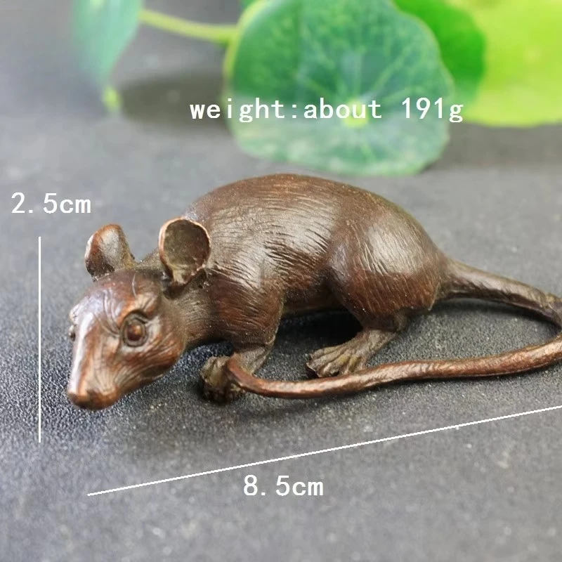 Heavy Brass BIG Rat Mouse Figurines Animal Statue Home Desktop Ornament Office Decor Fish Tank Accessories Artificial Landscape