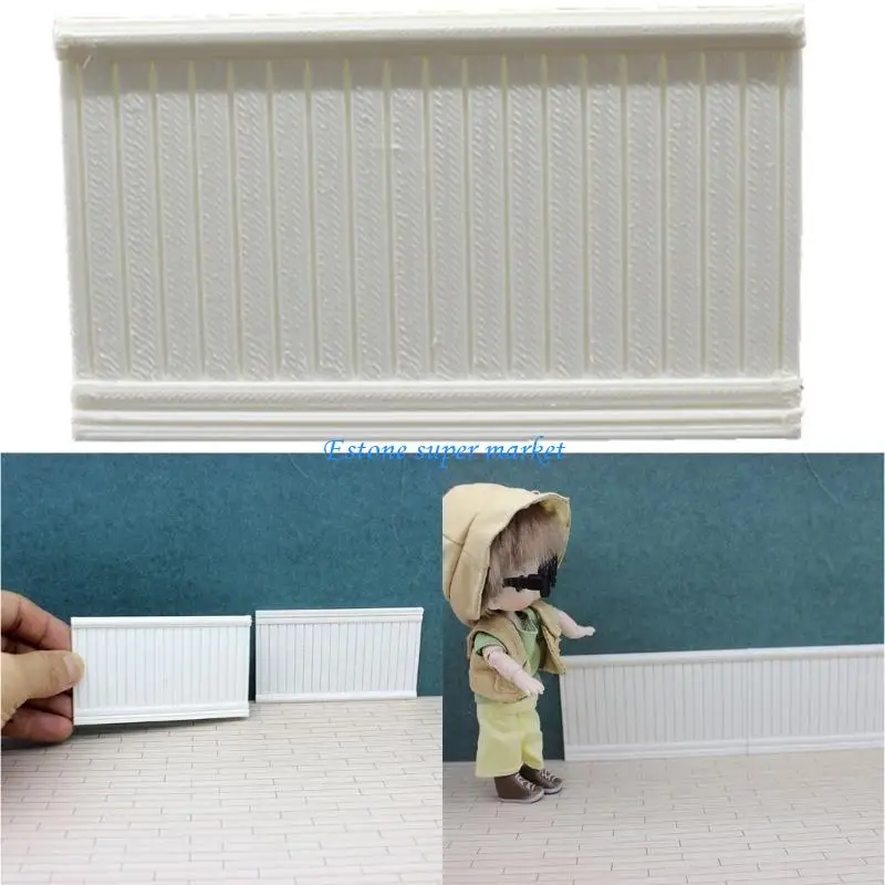 

090B Wainscot Miniature Dollhouses Display Accessory 1/12 Scale, Realistic Zakka Dollhouses Miniature