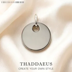 Pendant Hematite Round Disc Ornament Brand New Fashion Jewelry Europe Classic 925 Sterling Silver Accessories Gift For Woman