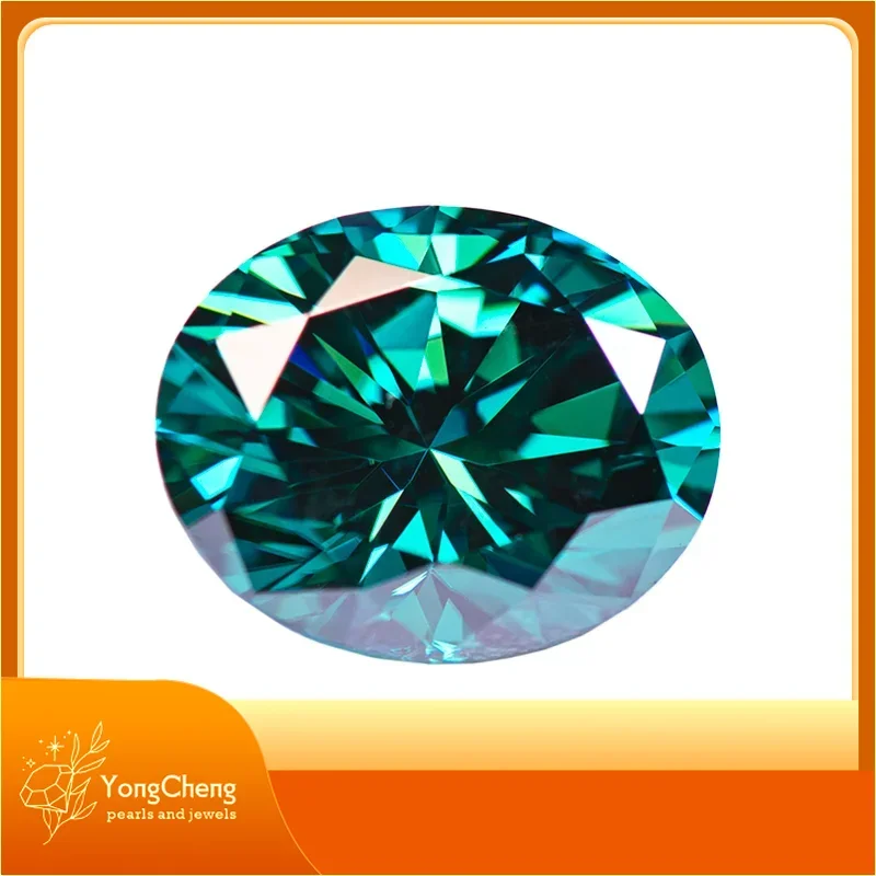 

Moissanite Stone Oval Cut Primary Emerald Colour Lab Created Synthetic Gemstone Passed Diamond Tester Comes With GRA Certificate