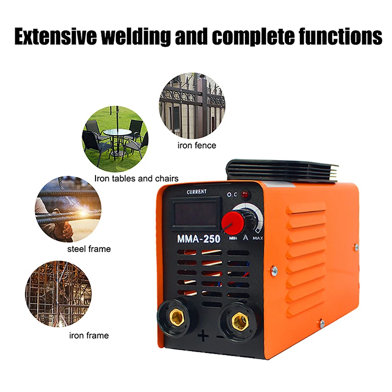 MMA-250 Portable Welding Machine Inverter Arc Electric Welder Current Adjustable Compact Welding Machine With Tools Storage Box