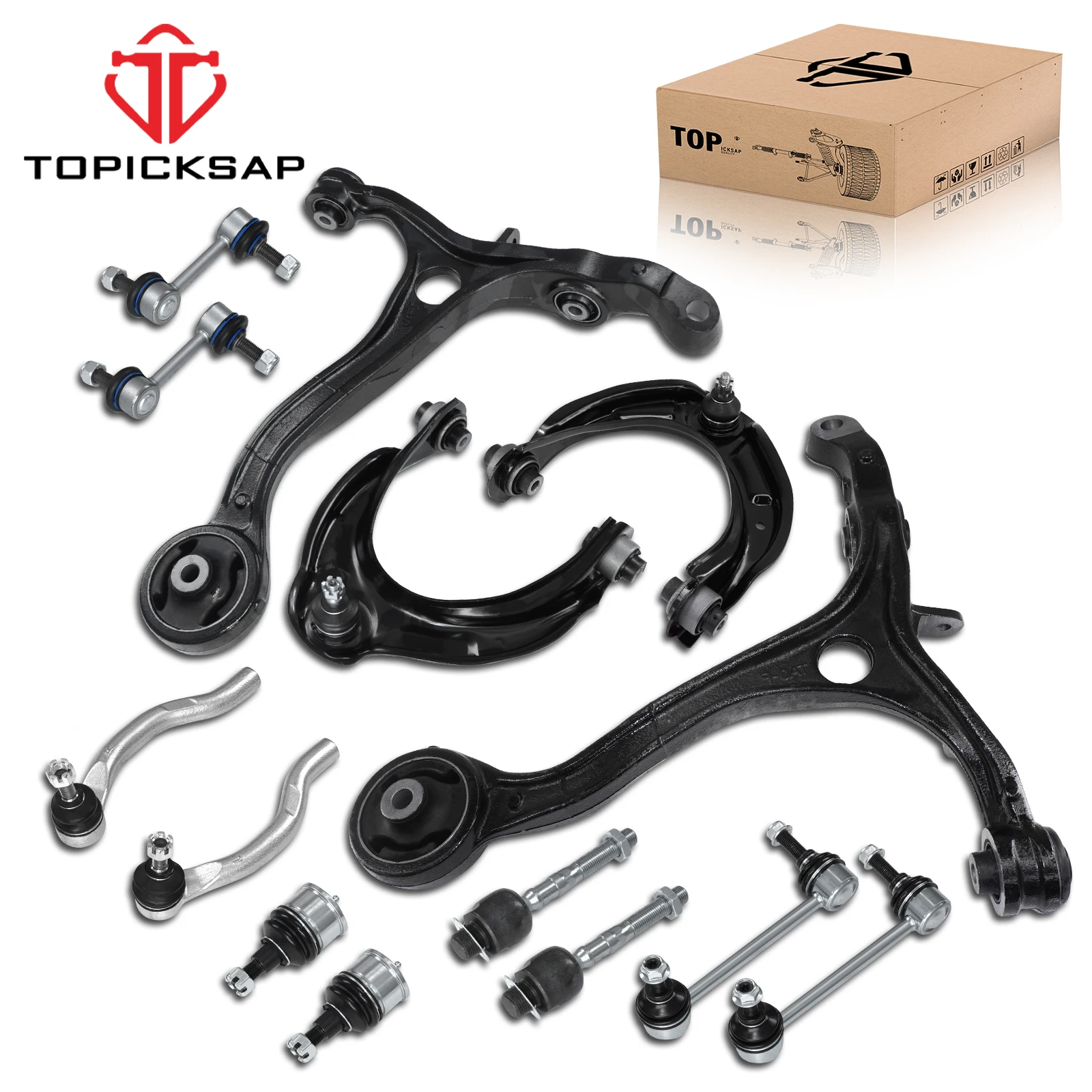 TOPICKSAP 14Pcs Front Upper Lower Control Arm Ball Joints Sway Bar End Link Assembly Kit for Honda Accord 2008-2011 2012