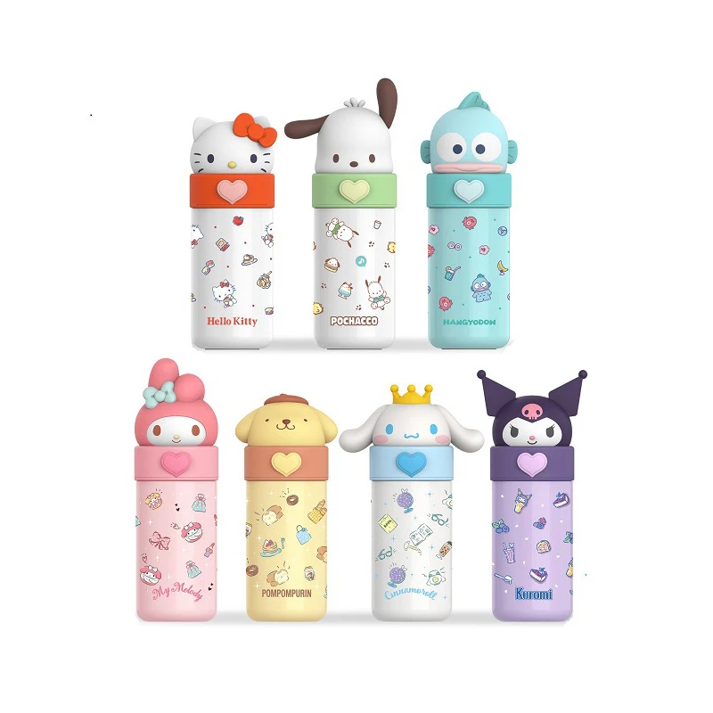 Sanrio Cartoon-Puppe Thermosbecher 316 Edelstahl-Innenbehälter Lebensmittelechte Becher Cinnamoroll Melody Pompompurin Tragbarer Edelstahl-Vakuumbecher