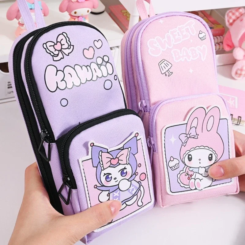 

Sanrio Kuromi Pencil Case Cute Cartoon My Melody Large Capacity Resistant To Dirt Stationery Storage Bag Child Holiday Gifts