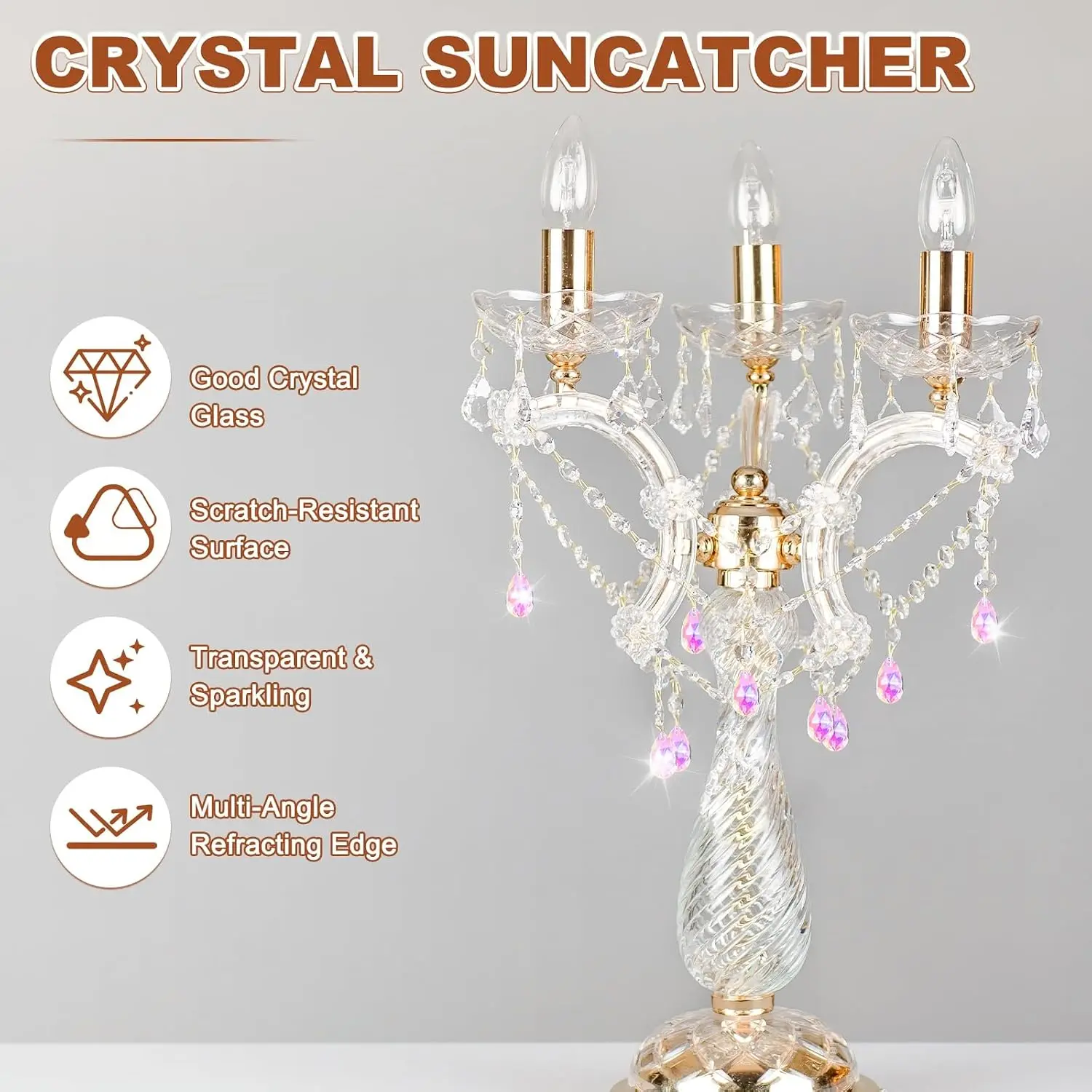 25PC Chandelier Pendant Crystals Hanging Prisms for DIY Home Garden Window Decorations