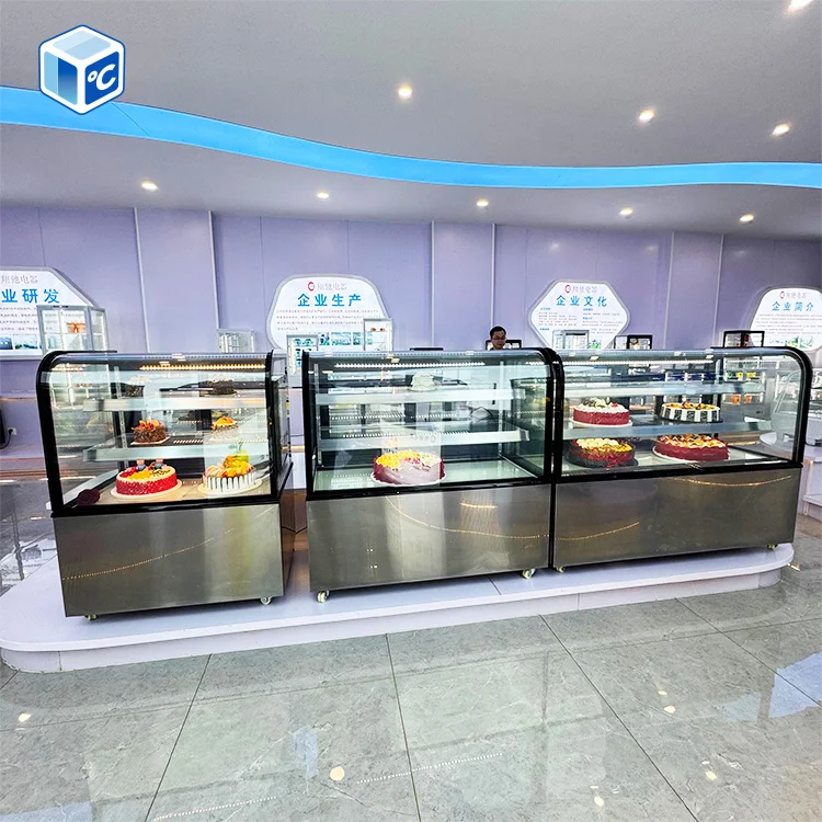940x686x1215mm BJD-170 Commercial Cake Display Refrigerator Fan Cooling R290 2 Shelf LED Bakery Cafe Supermarket Display Case