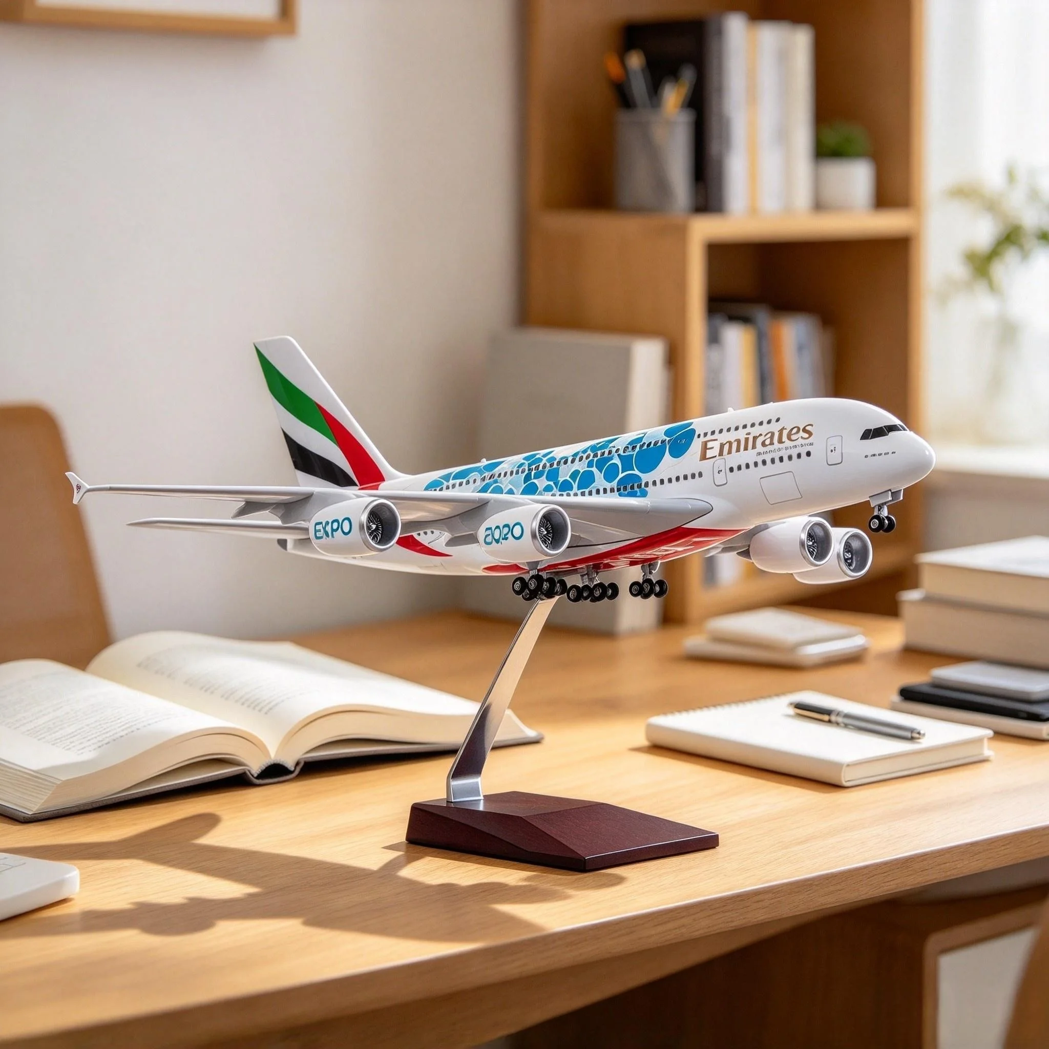 New A380 Emirates Expo 2020 DUBAIAUE Airlines Air-bus 380 1:160 Scale Airplanes Model Diecast Resin Airplane Collection Display
