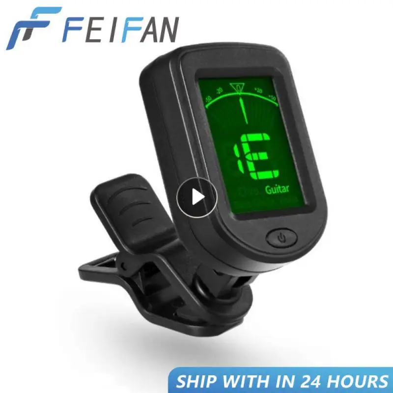 すべてのギター、電子、低音、ウクレレ、バイオリン、バンジョー、楽器用のクリップオンチューナー