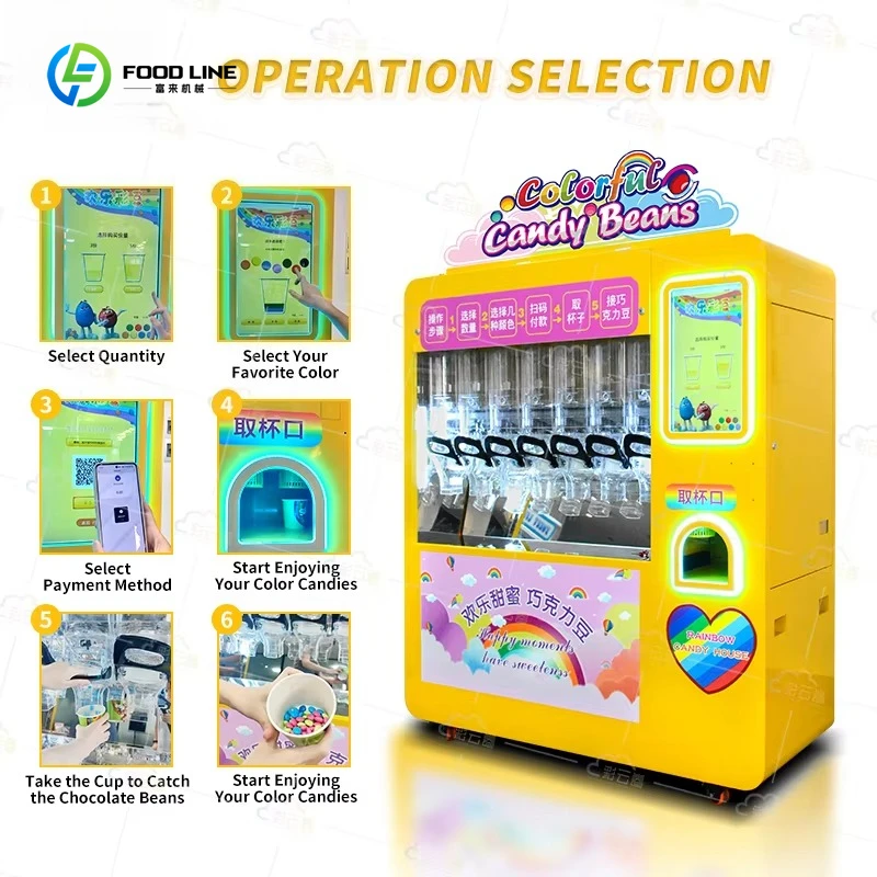 Automatenfabrik für Schokoladenzuckerbohnen, vollautomatische Lösungen für Süßigkeitenmaschinen und Spender